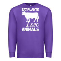 Purple Eat Plants Love Animals Premium Sweatshirt - Bettercallsaul