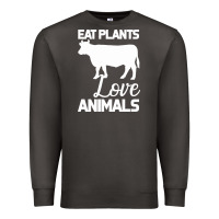 Eat Plants Love Animals Premium Sweatshirt | Teevron