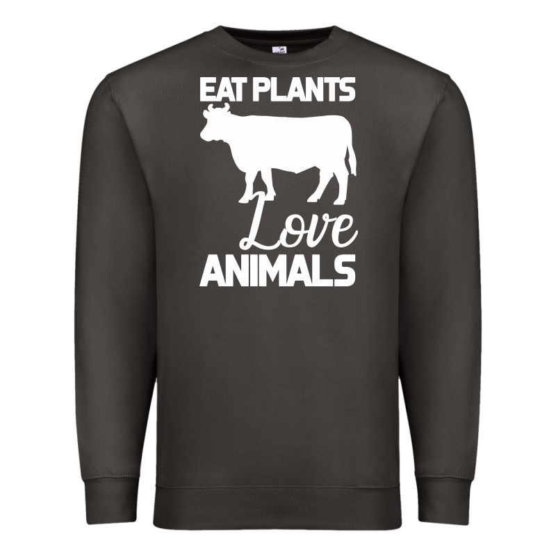 Eat Plants Love Animals Premium Sweatshirt by Bettercallsaul | Teevron