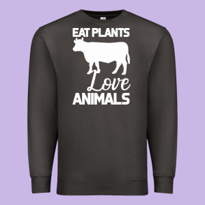 Eat Plants Love Animals Premium Sweatshirt Designed By Bettercallsaul