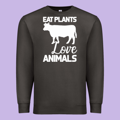 Eat Plants Love Animals Premium Sweatshirt Designed By Bettercallsaul