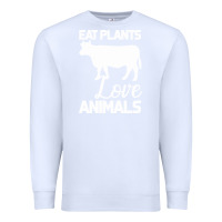 White Eat Plants Love Animals Premium Sweatshirt - Bettercallsaul
