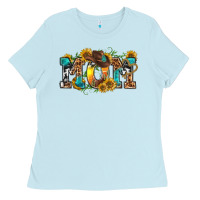 Baby Blue western mom Ladies Tee - texasbilliewilder