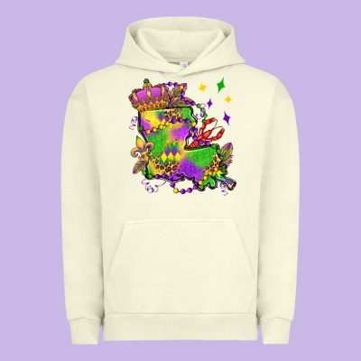Louisiana Map Mardi Gras Olivia Urban Hoodie Designed By Oliviacreatesart