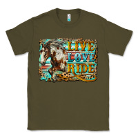 Army Green live love ride horse Classic Tee - LillyAllenDesigns