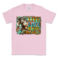 Bubblegum Pink live love ride horse Classic Tee - LillyAllenDesigns