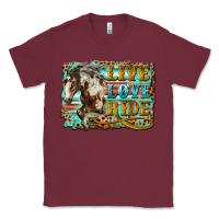 Burgundy live love ride horse Classic Tee - LillyAllenDesigns