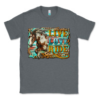Charcoal Heather live love ride horse Classic Tee - LillyAllenDesigns