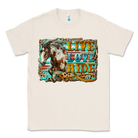 Natural live love ride horse Classic Tee - LillyAllenDesigns