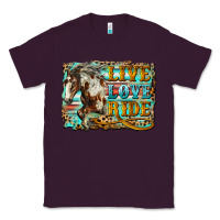 Plum live love ride horse Classic Tee - LillyAllenDesigns