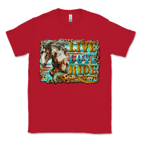 Red live love ride horse Classic Tee - LillyAllenDesigns