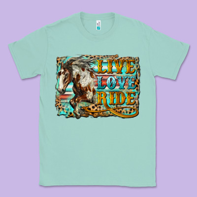 Live Love Ride Horse Classic Tee Designed By Lillyallendesigns