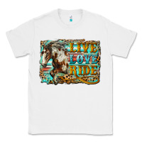 White live love ride horse Classic Tee - LillyAllenDesigns
