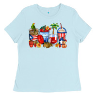 Baby Blue puerto rico coffee cups Ladies Tee - Zillion Design Studio