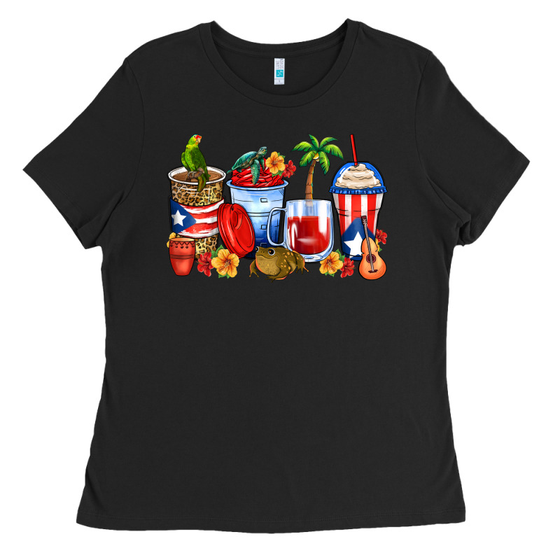 Puerto Rico Coffee Cups Ladies Tee by Zillion Design Studio | Teevron