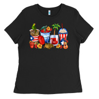 Black puerto rico coffee cups Ladies Tee - Zillion Design Studio