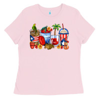 Bubblegum Pink puerto rico coffee cups Ladies Tee - Zillion Design Studio