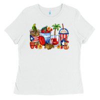 White puerto rico coffee cups Ladies Tee - Zillion Design Studio
