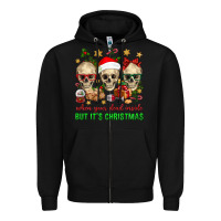 Black When Your Dead Inside But It's Christmas Zipper Hoodie - BundleAndBundleShop
