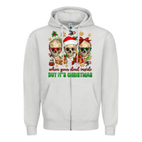 Dove Grey When Your Dead Inside But It's Christmas Zipper Hoodie - BundleAndBundleShop
