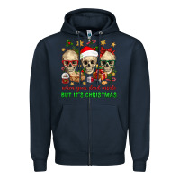 Navy When Your Dead Inside But It's Christmas Zipper Hoodie - BundleAndBundleShop