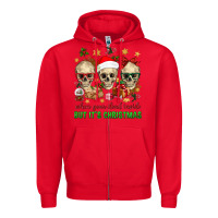 Red When Your Dead Inside But It's Christmas Zipper Hoodie - BundleAndBundleShop