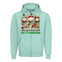 Seafoam When Your Dead Inside But It's Christmas Zipper Hoodie - BundleAndBundleShop