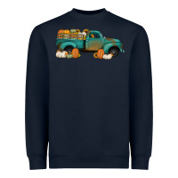 Navy pumpkin farm truck no background Heavyweight Sweatshirt - Jasminsmagicworld