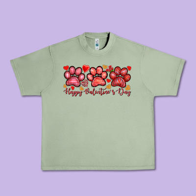 Happy Valentines Day Paws Urban Heavy Tee Designed By Nancycooperartshop