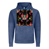 Vintage Denim sugar skull seamless pattern Vintage Hoodie - BundleAndBundleShop