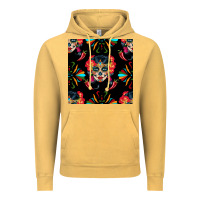 Vintage Mustard sugar skull seamless pattern Vintage Hoodie - BundleAndBundleShop
