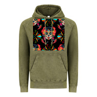 Vintage Olive sugar skull seamless pattern Vintage Hoodie - BundleAndBundleShop