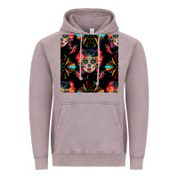 Vintage Zinc sugar skull seamless pattern Vintage Hoodie - BundleAndBundleShop