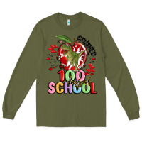 Army Green crushed 100 days of school Long Sleeve Tee - MaliasSmallBusiness