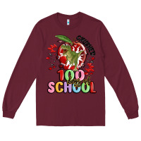 Burgundy crushed 100 days of school Long Sleeve Tee - MaliasSmallBusiness
