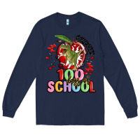 Navy crushed 100 days of school Long Sleeve Tee - MaliasSmallBusiness
