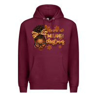 Burgundy Have a melanin Christmas afro woman Premium Hoodie - texasbilliewilder