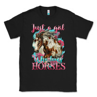 Black just a girl who loves horses mustang Classic Tee - LillyAllenDesigns