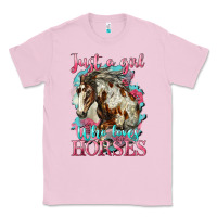 Bubblegum Pink just a girl who loves horses mustang Classic Tee - LillyAllenDesigns