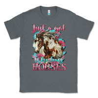 Charcoal Heather just a girl who loves horses mustang Classic Tee - LillyAllenDesigns