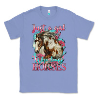 Colony Blue just a girl who loves horses mustang Classic Tee - LillyAllenDesigns