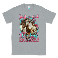 Heather Grey just a girl who loves horses mustang Classic Tee - LillyAllenDesigns