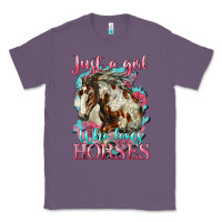 Lavender just a girl who loves horses mustang Classic Tee - LillyAllenDesigns