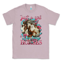 Lilac just a girl who loves horses mustang Classic Tee - LillyAllenDesigns