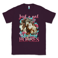 Plum just a girl who loves horses mustang Classic Tee - LillyAllenDesigns