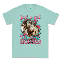 Seafoam just a girl who loves horses mustang Classic Tee - LillyAllenDesigns