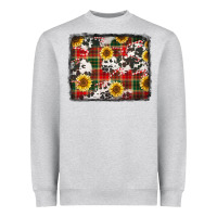 Heather Grey cowhide sunflowers candy canes Heavyweight Sweatshirt - Jasminsmagicworld