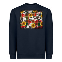 Navy cowhide sunflowers candy canes Heavyweight Sweatshirt - Jasminsmagicworld