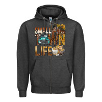 Charcoal Heather Small Town Life Zipper Hoodie - BundleAndBundleShop