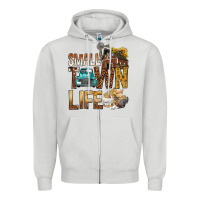 Dove Grey Small Town Life Zipper Hoodie - BundleAndBundleShop